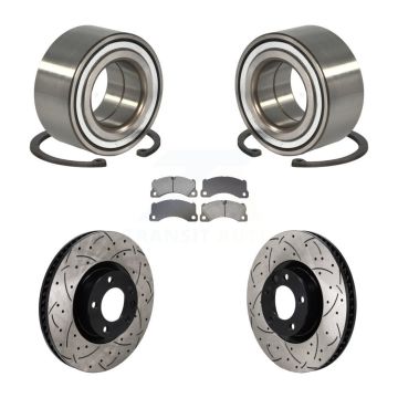 Front Wheel Bearing Drill Slot Brake Rotor Pad Kit For Volkswagen Touareg Porsche Cayenne KBB-130846