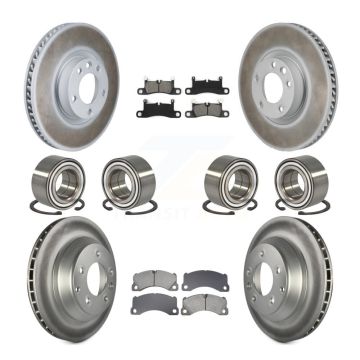 Front Rear Bearing Coat Brake Rotor Pad Kit (10Pc) For Volkswagen Touareg Porsche Cayenne KBB-130851
