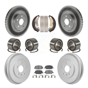 Front Rear Bearing Coated Disc Brake Rotor And Pad Shoe Kit (10Pc) For Chevrolet Trax AWD KBB-130861