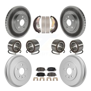 Front Rear Bearing Coated Disc Brake Rotor And Pad Shoe Kit (10Pc) For Chevrolet Trax AWD KBB-130866