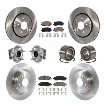 Front Rear Hub Bearing Assembly Disc Brake Rotor And Ceramic Pad Kit (10Pc) For Acura MDX KBB-130868