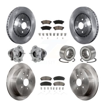 Front Rear Hub Bearing Disc Brake Rotor Pads Kit (10Pc) For Toyota Highlander Lexus RX350 KBB-130875