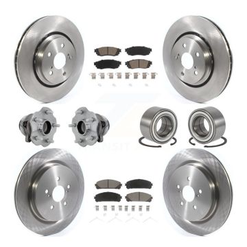 Front Rear Wheel Hub Bearing Disc Brake Rotor And Pad Kit (10Pc) For 2016 Lexus RX350 FWD KBB-130876