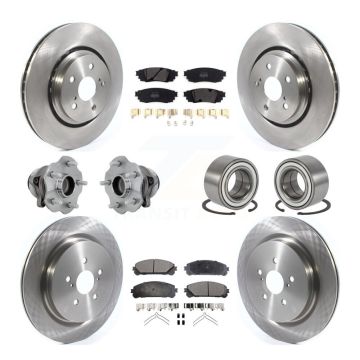 Front Rear Wheel Hub Bearing Disc Brake Rotor And Pad Kit (10Pc) For 2016 Lexus RX350 FWD KBB-130878