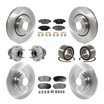 Front Rear Hub Bearing Disc Brake Rotors And Pads Kit (10Pc) For 2016-2018 Mazda CX-9 FWD KBB-130881