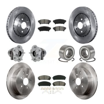 Front Rear Hub Bearing Disc Brake Rotor Pads Kit (10Pc) For Toyota Highlander Lexus RX350 KBB-130893