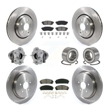 Front Rear Wheel Hub Bearing Disc Brake Rotor And Pad Kit (10Pc) For 2016 Lexus RX350 FWD KBB-130899