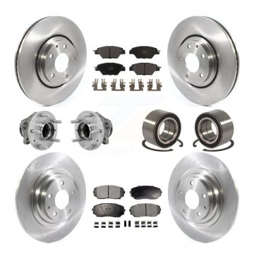 Front Rear Hub Bearing Disc Brake Rotors And Pads Kit (10Pc) For 2016-2018 Mazda CX-9 FWD KBB-130900