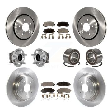 Front Rear Hub Bearing Assembly Disc Brake Rotor And Ceramic Pad Kit (10Pc) For Acura MDX KBB-130907