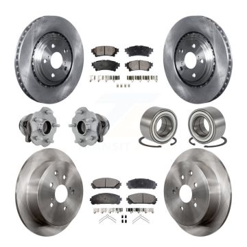 Front Rear Hub Bearing Disc Brake Rotor Pads Kit (10Pc) For Toyota Highlander Lexus RX350 KBB-130908