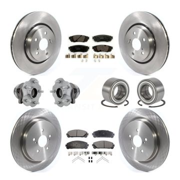 Front Rear Wheel Hub Bearing Disc Brake Rotor And Pad Kit (10Pc) For 2016 Lexus RX350 FWD KBB-130909
