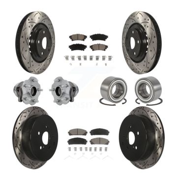 Front Rear Hub Bearing Coat Brake Rotor Pads Kit (10Pc) For Toyota Highlander Lexus RX350 KBB-130917
