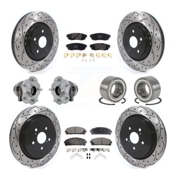 Front Rear Hub Bearing Coated Disc Brake Rotor & Pads Kit (10Pc) For 2016 Lexus RX350 FWD KBB-130920