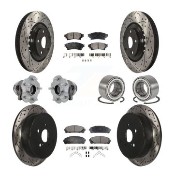 Front Rear Hub Bearing Coat Brake Rotor Pads Kit (10Pc) For Toyota Highlander Lexus RX350 KBB-130921