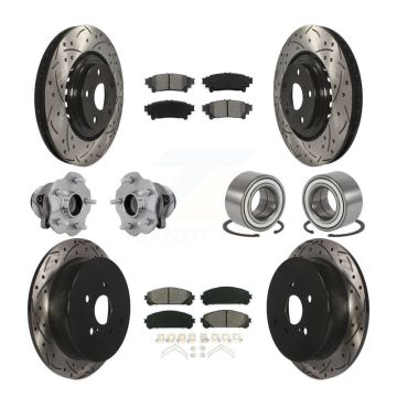 Front Rear Hub Bearing Coat Brake Rotor Pads Kit (10Pc) For Toyota Highlander Lexus RX350 KBB-130932