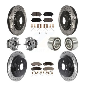 Front Rear Hub Bearing Coat Brake Rotor Pads Kit (10Pc) For 2017-2019 Honda Ridgeline AWD KBB-130936