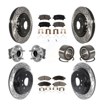 Front Rear Hub Bearing Coated Brake Rotor & Pads Kit (10Pc) For 2016-2022 Honda Pilot FWD KBB-130938