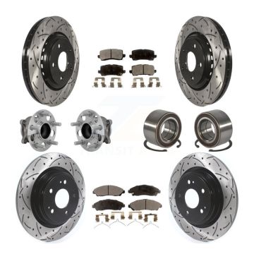 Front Rear Hub Bearing Coated Disc Brake Rotors And Ceramic Pads Kit (10Pc) For Acura MDX KBB-130939