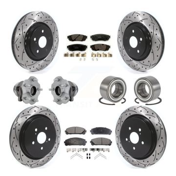 Front Rear Hub Bearing Coated Disc Brake Rotor & Pads Kit (10Pc) For 2016 Lexus RX350 FWD KBB-130941