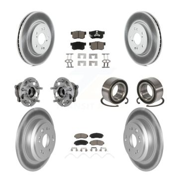 Front Rear Hub Bearing Coated Brake Rotor & Pad Kit (10Pc) For Honda Crosstour Accord AWD KBB-130946