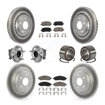 Front Rear Hub Bearing Coated Disc Brake Rotors And Ceramic Pads Kit (10Pc) For Acura MDX KBB-130950