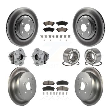 Front Rear Hub Bearing Coat Brake Rotor Pads Kit (10Pc) For Toyota Highlander Lexus RX350 KBB-130951