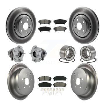 Front Rear Hub Bearing Coat Brake Rotor Pads Kit (10Pc) For Toyota Highlander Lexus RX350 KBB-130965
