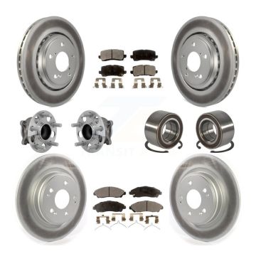Front Rear Hub Bearing Coated Disc Brake Rotors And Ceramic Pads Kit (10Pc) For Acura MDX KBB-130979