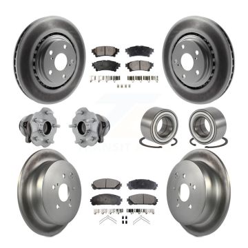 Front Rear Hub Bearing Coat Brake Rotor Pads Kit (10Pc) For Toyota Highlander Lexus RX350 KBB-130980