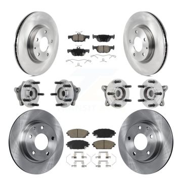 Front Rear Hub Bearing Disc Brake Rotor And Pads Kit (10Pc) For 2020-2022 Mazda CX-30 AWD KBB-130985