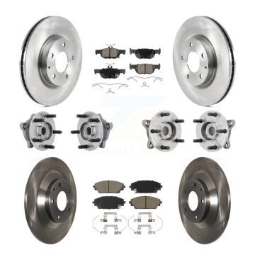 Front Rear Hub Bearing Disc Brake Rotor And Pads Kit (10Pc) For 2020-2022 Mazda CX-30 AWD KBB-130986