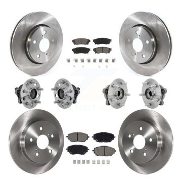 Front Rear Hub Bearings Disc Brake Rotors And Ceramic Pads Kit (10Pc) For Toyota C-HR KBB-130988