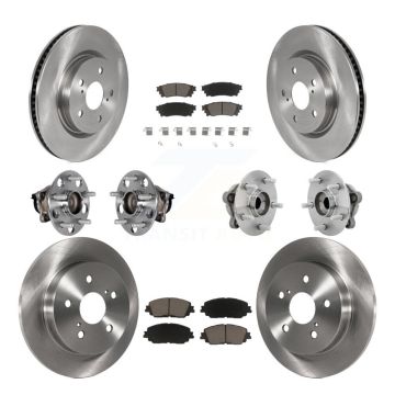 Front Rear Hub Bearings Disc Brake Rotors And Ceramic Pads Kit (10Pc) For Toyota C-HR KBB-130989