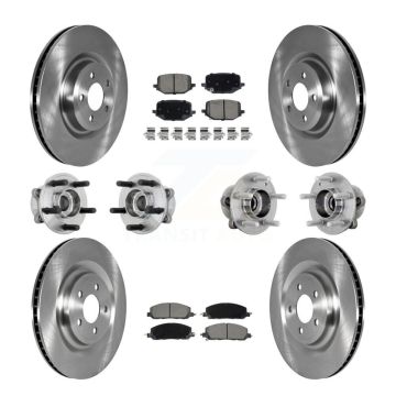 Front Rear Hub Bearing Brake Rotor Pad Kit (10Pc) For Lincoln Aviator Ford Police Utility KBB-130990