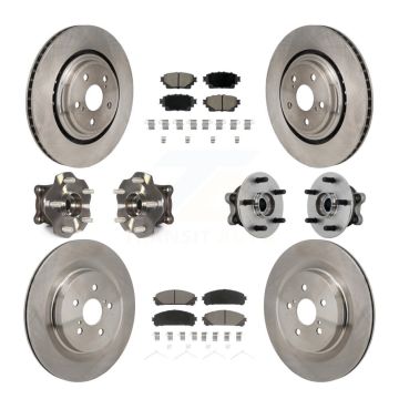 Front Rear Hub Bearing Brake Rotor And Pad Kit (10Pc) For 2020-2022 Toyota Highlander AWD KBB-131001
