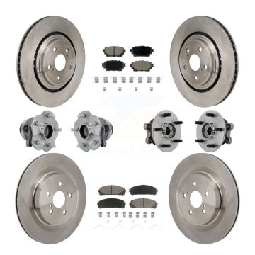 Front Rear Hub Bearing Brake Rotor And Pad Kit (10Pc) For 2020-2022 Toyota Highlander FWD KBB-131002