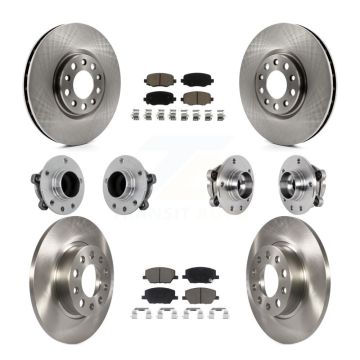 Front Rear Hub Bearing Disc Brake Rotor & Pads Kit (10Pc) For Jeep Renegade Fiat 500X FWD KBB-131009
