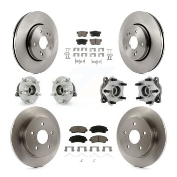 Front Rear Hub Bearing Disc Brake Rotor & Pad Kit (10Pc) For 2010-2013 Suzuki Kizashi AWD KBB-131011
