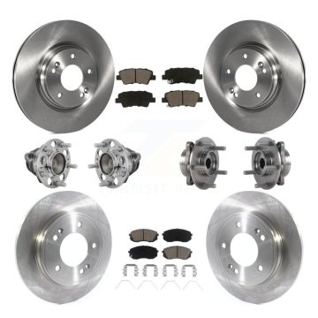 Front Rear Hub Bearing Disc Brake Rotor And Pad Kit (10Pc) For Kia Forte Hyundai Veloster KBB-131019