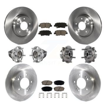 Front Rear Hub Bearings Disc Brake Rotors And Pads Kit (10Pc) For 2020 Kia Forte 1.6L KBB-131020
