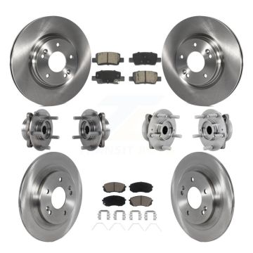 Front Rear Hub Bearings Disc Brake Rotors And Ceramic Pads Kit (10Pc) For Kia Seltos KBB-131023