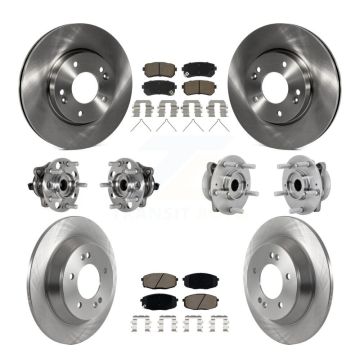 Front Rear Hub Bearing Brake Rotor And Pad Kit (10Pc) For 2022 Hyundai Kona FWD with 1.6L KBB-131025