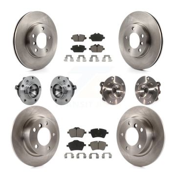 Front Rear Hub Bearing Disc Brake Rotor Pad Kit (10Pc) For Mini Cooper Countryman Paceman KBB-131037