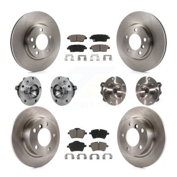 Front Rear Hub Bearing Disc Brake Rotor Pad Kit (10Pc) For Mini Cooper Paceman S with FWD KBB-131038