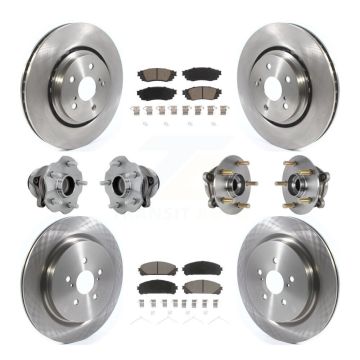 Front Rear Hub Bearing Disc Brake Rotor Pads Kit (10Pc) For Lexus RX350 RX350L RX450h FWD KBB-131047