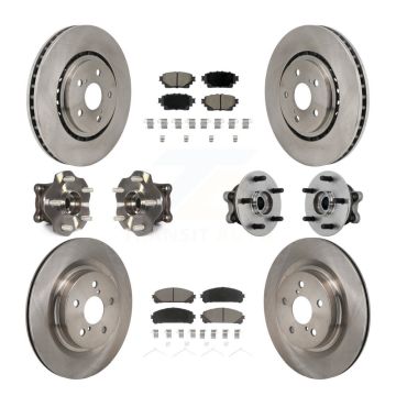 Front Rear Hub Bearing Disc Brake Rotor & Pads Kit (10Pc) For 2021-2023 Toyota Sienna AWD KBB-131048