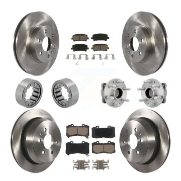 Front Rear Hub Bearing Brake Rotor Pads Shoe Kit (10Pc) For Chevrolet Colorado GMC Canyon KBB-131053