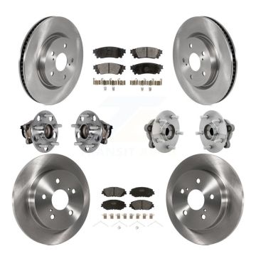 Front Rear Hub Bearing Disc Brake Rotor And Semi-Metallic Pads Kit (10Pc) For Toyota C-HR KBB-131057