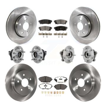 Front Rear Hub Bearing Disc Brake Rotor And Semi-Metallic Pads Kit (10Pc) For Toyota C-HR KBB-131058