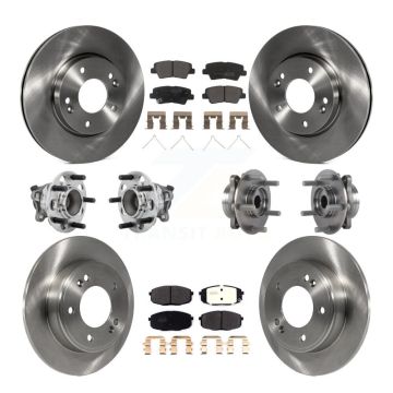 Front Rear Hub Bearing Disc Brake Rotor & Pad Kit (10Pc) For Kia Forte Hyundai Elantra GT KBB-131059